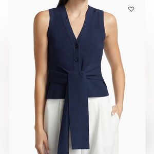 Toccin Collins Knit Tie-Waist Top on Navy